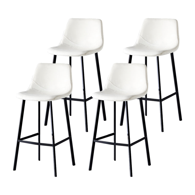 Industrial Leather Metal Counter Stools Low Back Bar Stools with Bucket Seat White Black 4 Piece Set Clearhalo 'Bar Furniture' 'Bar Stools' 'bar_stools' 'furn' 'furn_bar_stools' 'furniture_bar_stools' 'Kitchen & Dining Furniture' 'kitchen&dining_furn' 'kitchen' 'kitchen_furn' Furniture' 4503661