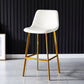 Industrial Leather Metal Counter Stools Low Back Bar Stools with Bucket Seat White Gold 1 Piece Clearhalo 'Bar Furniture' 'Bar Stools' 'bar_stools' 'furn' 'furn_bar_stools' 'furniture_bar_stools' 'Kitchen & Dining Furniture' 'kitchen&dining_furn' 'kitchen' 'kitchen_furn' Furniture' 4503670