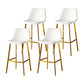 Industrial Leather Metal Counter Stools Low Back Bar Stools with Bucket Seat White Gold 4 Piece Set Clearhalo 'Bar Furniture' 'Bar Stools' 'bar_stools' 'furn' 'furn_bar_stools' 'furniture_bar_stools' 'Kitchen & Dining Furniture' 'kitchen&dining_furn' 'kitchen' 'kitchen_furn' Furniture' 4503674