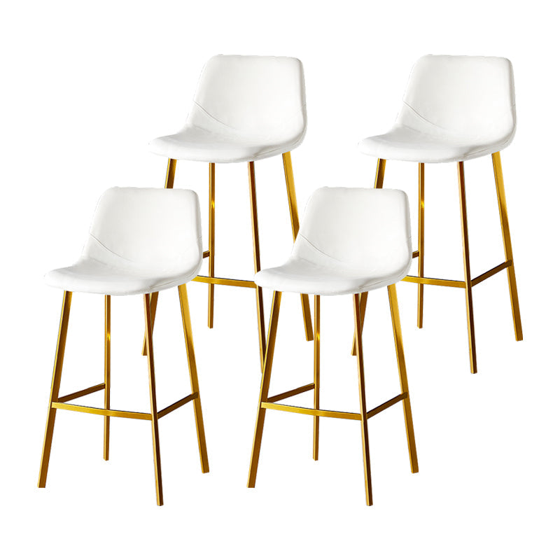 Industrial Leather Metal Counter Stools Low Back Bar Stools with Bucket Seat White Gold 4 Piece Set Clearhalo 'Bar Furniture' 'Bar Stools' 'bar_stools' 'furn' 'furn_bar_stools' 'furniture_bar_stools' 'Kitchen & Dining Furniture' 'kitchen&dining_furn' 'kitchen' 'kitchen_furn' Furniture' 4503674