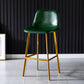 Industrial Leather Metal Counter Stools Low Back Bar Stools with Bucket Seat Green Gold 1 Piece Clearhalo 'Bar Furniture' 'Bar Stools' 'bar_stools' 'furn' 'furn_bar_stools' 'furniture_bar_stools' 'Kitchen & Dining Furniture' 'kitchen&dining_furn' 'kitchen' 'kitchen_furn' Furniture' 4503676
