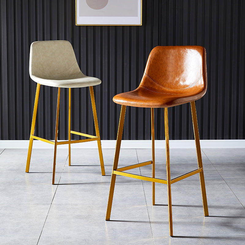Industrial Leather Metal Counter Stools Low Back Bar Stools with Bucket Seat Clearhalo 'Bar Furniture' 'Bar Stools' 'bar_stools' 'furn' 'furn_bar_stools' 'furniture_bar_stools' 'Kitchen & Dining Furniture' 'kitchen&dining_furn' 'kitchen' 'kitchen_furn' Furniture' 4503681