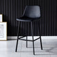 Industrial Leather Metal Counter Stools Low Back Bar Stools with Bucket Seat Black Black 1 Piece Clearhalo 'Bar Furniture' 'Bar Stools' 'bar_stools' 'furn' 'furn_bar_stools' 'furniture_bar_stools' 'Kitchen & Dining Furniture' 'kitchen&dining_furn' 'kitchen' 'kitchen_furn' Furniture' 4503682