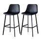 Industrial Leather Metal Counter Stools Low Back Bar Stools with Bucket Seat Black Black 2 Piece Set Clearhalo 'Bar Furniture' 'Bar Stools' 'bar_stools' 'furn' 'furn_bar_stools' 'furniture_bar_stools' 'Kitchen & Dining Furniture' 'kitchen&dining_furn' 'kitchen' 'kitchen_furn' Furniture' 4503683