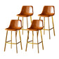 Industrial Leather Metal Counter Stools Low Back Bar Stools with Bucket Seat Brown Gold 4 Piece Set Clearhalo 'Bar Furniture' 'Bar Stools' 'bar_stools' 'furn' 'furn_bar_stools' 'furniture_bar_stools' 'Kitchen & Dining Furniture' 'kitchen&dining_furn' 'kitchen' 'kitchen_furn' Furniture' 4503687
