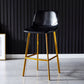 Industrial Leather Metal Counter Stools Low Back Bar Stools with Bucket Seat Gloss Black Gold 1 Piece Clearhalo 'Bar Furniture' 'Bar Stools' 'bar_stools' 'furn' 'furn_bar_stools' 'furniture_bar_stools' 'Kitchen & Dining Furniture' 'kitchen&dining_furn' 'kitchen' 'kitchen_furn' Furniture' 4503691