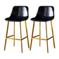 Industrial Leather Metal Counter Stools Low Back Bar Stools with Bucket Seat Gloss Black Gold 2 Piece Set Clearhalo 'Bar Furniture' 'Bar Stools' 'bar_stools' 'furn' 'furn_bar_stools' 'furniture_bar_stools' 'Kitchen & Dining Furniture' 'kitchen&dining_furn' 'kitchen' 'kitchen_furn' Furniture' 4503692
