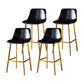 Industrial Leather Metal Counter Stools Low Back Bar Stools with Bucket Seat Gloss Black Gold 4 Piece Set Clearhalo 'Bar Furniture' 'Bar Stools' 'bar_stools' 'furn' 'furn_bar_stools' 'furniture_bar_stools' 'Kitchen & Dining Furniture' 'kitchen&dining_furn' 'kitchen' 'kitchen_furn' Furniture' 4503693