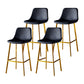 Industrial Leather Metal Counter Stools Low Back Bar Stools with Bucket Seat Black Gold 4 Piece Set Clearhalo 'Bar Furniture' 'Bar Stools' 'bar_stools' 'furn' 'furn_bar_stools' 'furniture_bar_stools' 'Kitchen & Dining Furniture' 'kitchen&dining_furn' 'kitchen' 'kitchen_furn' Furniture' 4503702