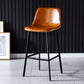 Industrial Leather Metal Counter Stools Low Back Bar Stools with Bucket Seat Brown Black 1 Piece Clearhalo 'Bar Furniture' 'Bar Stools' 'bar_stools' 'furn' 'furn_bar_stools' 'furniture_bar_stools' 'Kitchen & Dining Furniture' 'kitchen&dining_furn' 'kitchen' 'kitchen_furn' Furniture' 4503703
