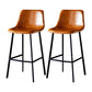 Industrial Leather Metal Counter Stools Low Back Bar Stools with Bucket Seat Brown Black 2 Piece Set Clearhalo 'Bar Furniture' 'Bar Stools' 'bar_stools' 'furn' 'furn_bar_stools' 'furniture_bar_stools' 'Kitchen & Dining Furniture' 'kitchen&dining_furn' 'kitchen' 'kitchen_furn' Furniture' 4503704