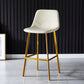 Industrial Leather Metal Counter Stools Low Back Bar Stools with Bucket Seat Off-White Gold 1 Piece Clearhalo 'Bar Furniture' 'Bar Stools' 'bar_stools' 'furn' 'furn_bar_stools' 'furniture_bar_stools' 'Kitchen & Dining Furniture' 'kitchen&dining_furn' 'kitchen' 'kitchen_furn' Furniture' 4503706