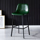Industrial Leather Metal Counter Stools Low Back Bar Stools with Bucket Seat Green Black 1 Piece Clearhalo 'Bar Furniture' 'Bar Stools' 'bar_stools' 'furn' 'furn_bar_stools' 'furniture_bar_stools' 'Kitchen & Dining Furniture' 'kitchen&dining_furn' 'kitchen' 'kitchen_furn' Furniture' 4503712
