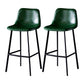 Industrial Leather Metal Counter Stools Low Back Bar Stools with Bucket Seat Green Black 2 Piece Set Clearhalo 'Bar Furniture' 'Bar Stools' 'bar_stools' 'furn' 'furn_bar_stools' 'furniture_bar_stools' 'Kitchen & Dining Furniture' 'kitchen&dining_furn' 'kitchen' 'kitchen_furn' Furniture' 4503713