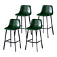Industrial Leather Metal Counter Stools Low Back Bar Stools with Bucket Seat Green Black 4 Piece Set Clearhalo 'Bar Furniture' 'Bar Stools' 'bar_stools' 'furn' 'furn_bar_stools' 'furniture_bar_stools' 'Kitchen & Dining Furniture' 'kitchen&dining_furn' 'kitchen' 'kitchen_furn' Furniture' 4503714