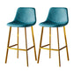 Industrial Leather Metal Counter Stools Low Back Bar Stools with Bucket Seat Lake Blue Gold 2 Piece Set Clearhalo 'Bar Furniture' 'Bar Stools' 'bar_stools' 'furn' 'furn_bar_stools' 'furniture_bar_stools' 'Kitchen & Dining Furniture' 'kitchen&dining_furn' 'kitchen' 'kitchen_furn' Furniture' 4503716