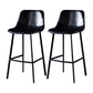 Industrial Leather Metal Counter Stools Low Back Bar Stools with Bucket Seat Gloss Black Black 2 Piece Set Clearhalo 'Bar Furniture' 'Bar Stools' 'bar_stools' 'furn' 'furn_bar_stools' 'furniture_bar_stools' 'Kitchen & Dining Furniture' 'kitchen&dining_furn' 'kitchen' 'kitchen_furn' Furniture' 4503719
