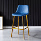 Industrial Leather Metal Counter Stools Low Back Bar Stools with Bucket Seat Blue Gold 1 Piece Clearhalo 'Bar Furniture' 'Bar Stools' 'bar_stools' 'furn' 'furn_bar_stools' 'furniture_bar_stools' 'Kitchen & Dining Furniture' 'kitchen&dining_furn' 'kitchen' 'kitchen_furn' Furniture' 4503721