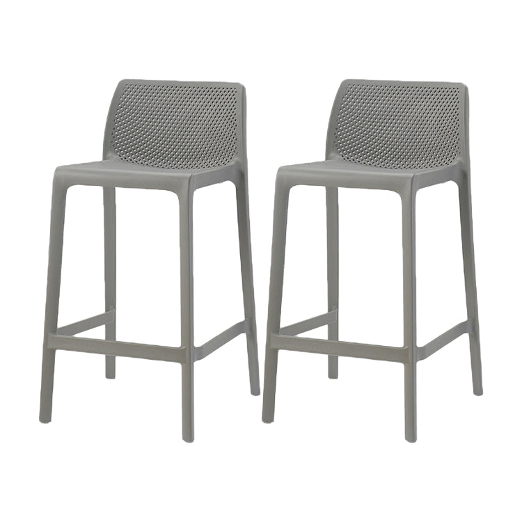 Contemporary Macron Counter Stools Armless Indoor Plastic Bar Stool for Kitchen Grey 2 Piece Set Counter Stool(26"H) Clearhalo 'Bar Furniture' 'Bar Stools' 'bar_stools' 'furn' 'furn_bar_stools' 'furniture_bar_stools' 'Kitchen & Dining Furniture' 'kitchen&dining_furn' 'kitchen' 'kitchen_furn' Furniture' 4503728