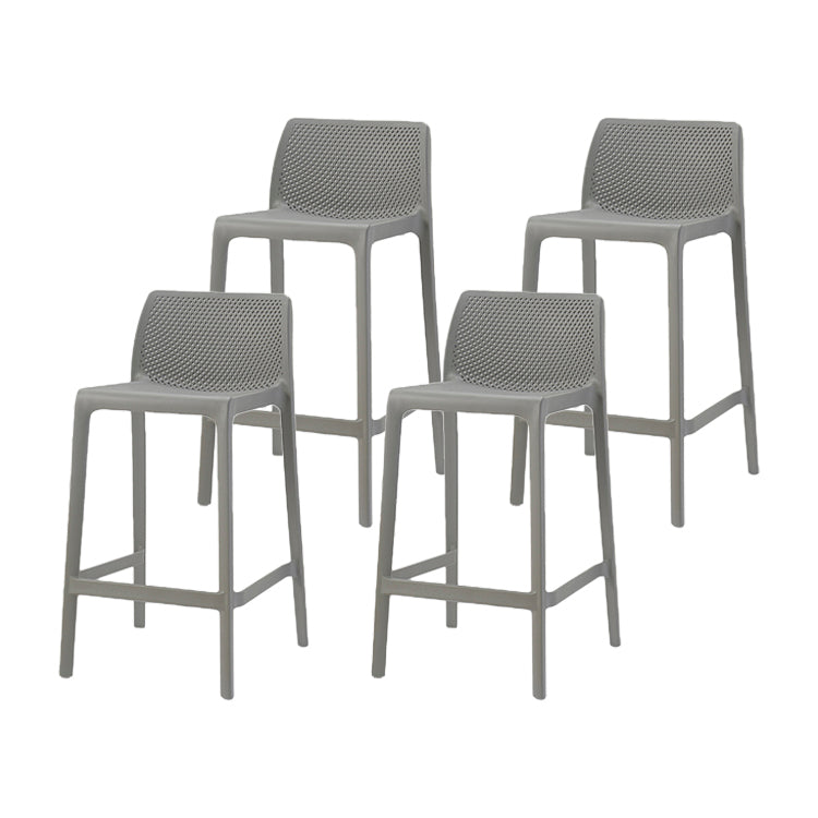 Contemporary Macron Counter Stools Armless Indoor Plastic Bar Stool for Kitchen Grey 4 Piece Set Counter Stool(26"H) Clearhalo 'Bar Furniture' 'Bar Stools' 'bar_stools' 'furn' 'furn_bar_stools' 'furniture_bar_stools' 'Kitchen & Dining Furniture' 'kitchen&dining_furn' 'kitchen' 'kitchen_furn' Furniture' 4503730