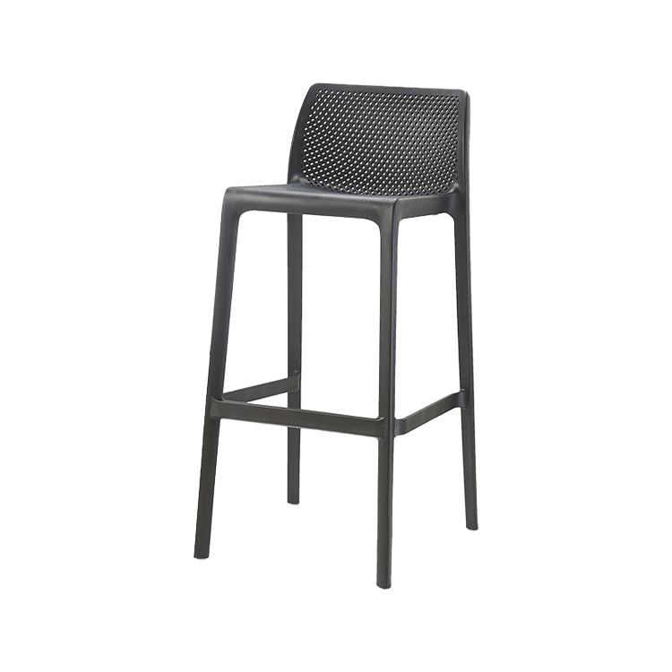 Contemporary Macron Counter Stools Armless Indoor Plastic Bar Stool for Kitchen Black 1 Piece Bar Stool(30"H) Clearhalo 'Bar Furniture' 'Bar Stools' 'bar_stools' 'furn' 'furn_bar_stools' 'furniture_bar_stools' 'Kitchen & Dining Furniture' 'kitchen&dining_furn' 'kitchen' 'kitchen_furn' Furniture' 4503731