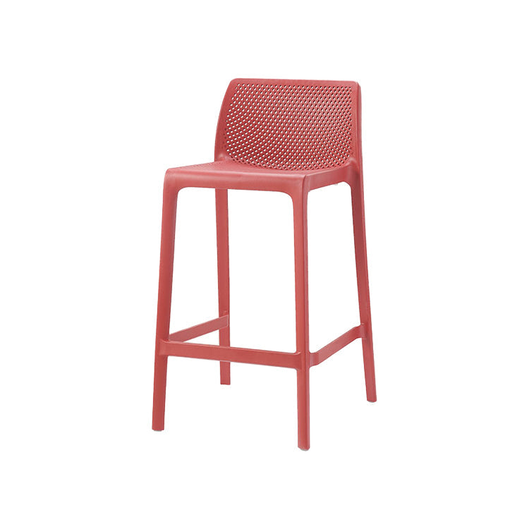 Contemporary Macron Counter Stools Armless Indoor Plastic Bar Stool for Kitchen Red 1 Piece Counter Stool(26"H) Clearhalo 'Bar Furniture' 'Bar Stools' 'bar_stools' 'furn' 'furn_bar_stools' 'furniture_bar_stools' 'Kitchen & Dining Furniture' 'kitchen&dining_furn' 'kitchen' 'kitchen_furn' Furniture' 4503737