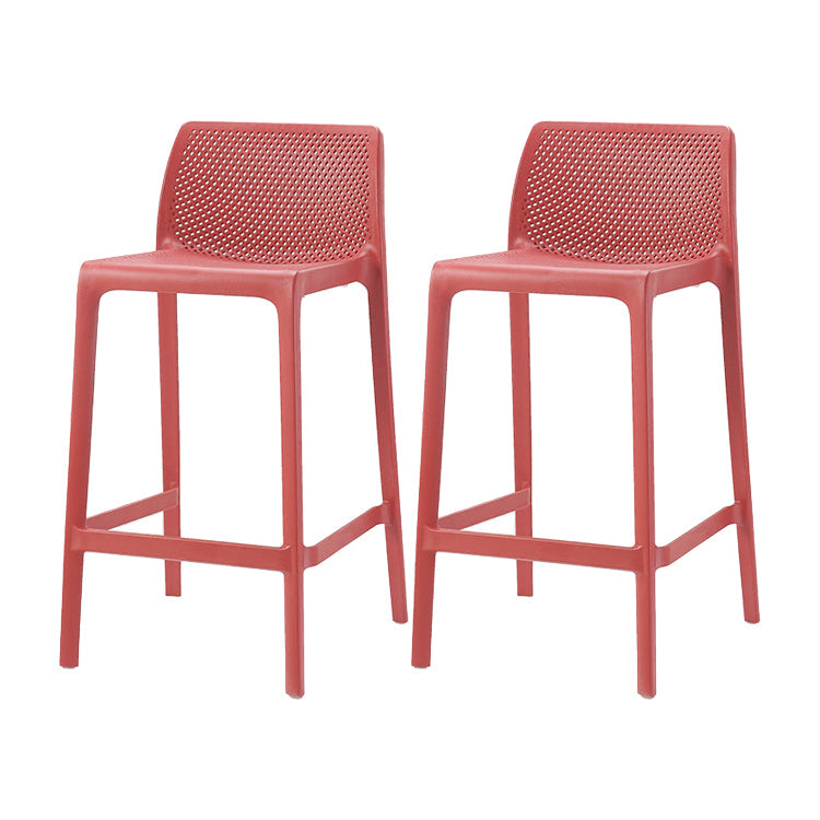 Contemporary Macron Counter Stools Armless Indoor Plastic Bar Stool for Kitchen Red 2 Piece Set Counter Stool(26"H) Clearhalo 'Bar Furniture' 'Bar Stools' 'bar_stools' 'furn' 'furn_bar_stools' 'furniture_bar_stools' 'Kitchen & Dining Furniture' 'kitchen&dining_furn' 'kitchen' 'kitchen_furn' Furniture' 4503739