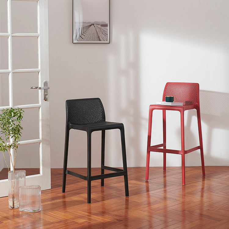 Contemporary Macron Counter Stools Armless Indoor Plastic Bar Stool for Kitchen Clearhalo 'Bar Furniture' 'Bar Stools' 'bar_stools' 'furn' 'furn_bar_stools' 'furniture_bar_stools' 'Kitchen & Dining Furniture' 'kitchen&dining_furn' 'kitchen' 'kitchen_furn' Furniture' 4503749
