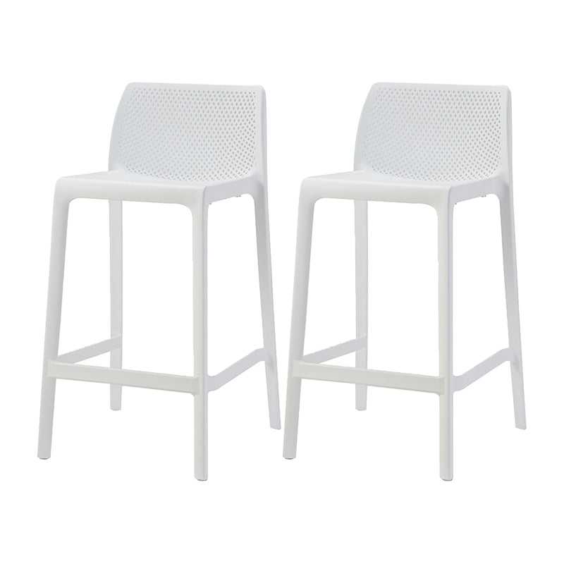 Contemporary Macron Counter Stools Armless Indoor Plastic Bar Stool for Kitchen White 2 Piece Set Counter Stool(26"H) Clearhalo 'Bar Furniture' 'Bar Stools' 'bar_stools' 'furn' 'furn_bar_stools' 'furniture_bar_stools' 'Kitchen & Dining Furniture' 'kitchen&dining_furn' 'kitchen' 'kitchen_furn' Furniture' 4503752