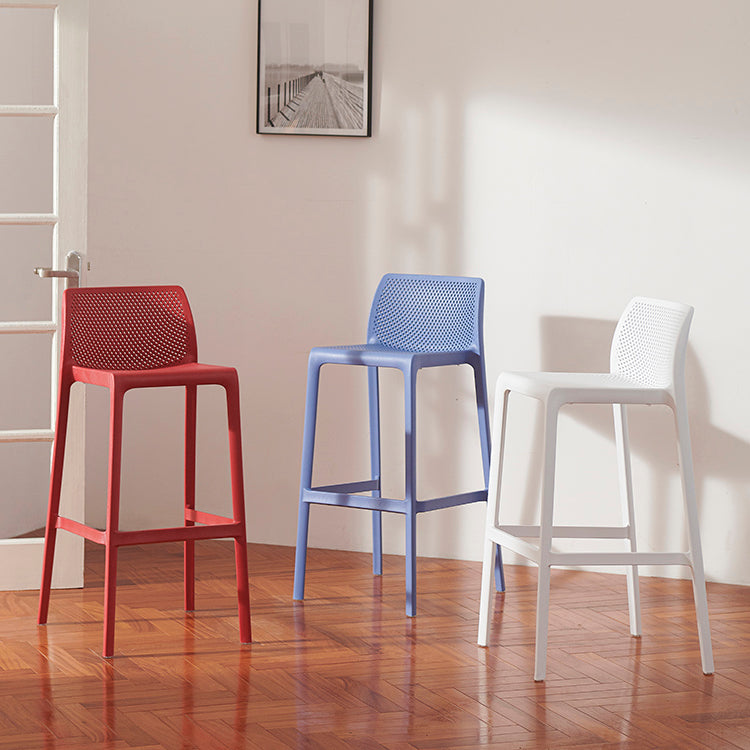 Contemporary Macron Counter Stools Armless Indoor Plastic Bar Stool for Kitchen Clearhalo 'Bar Furniture' 'Bar Stools' 'bar_stools' 'furn' 'furn_bar_stools' 'furniture_bar_stools' 'Kitchen & Dining Furniture' 'kitchen&dining_furn' 'kitchen' 'kitchen_furn' Furniture' 4503753