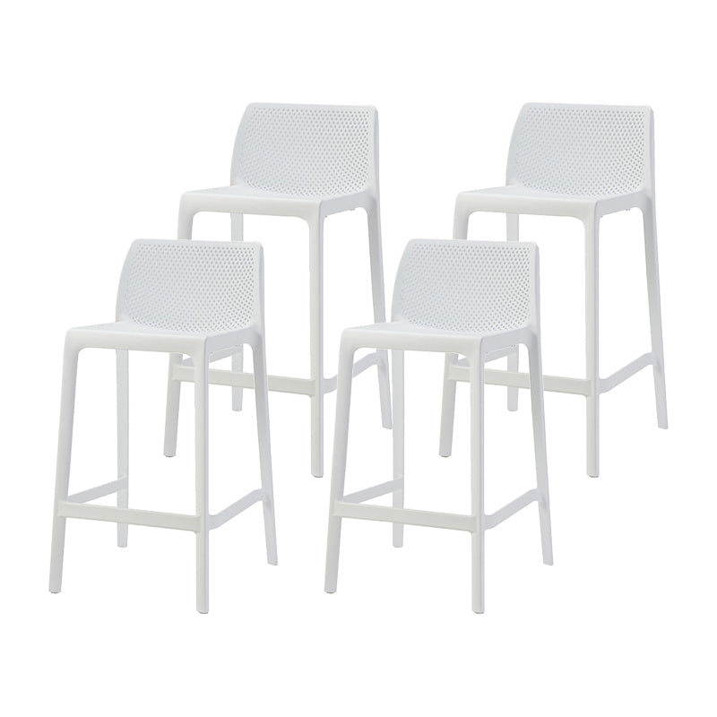 Contemporary Macron Counter Stools Armless Indoor Plastic Bar Stool for Kitchen White 4 Piece Set Counter Stool(26"H) Clearhalo 'Bar Furniture' 'Bar Stools' 'bar_stools' 'furn' 'furn_bar_stools' 'furniture_bar_stools' 'Kitchen & Dining Furniture' 'kitchen&dining_furn' 'kitchen' 'kitchen_furn' Furniture' 4503754