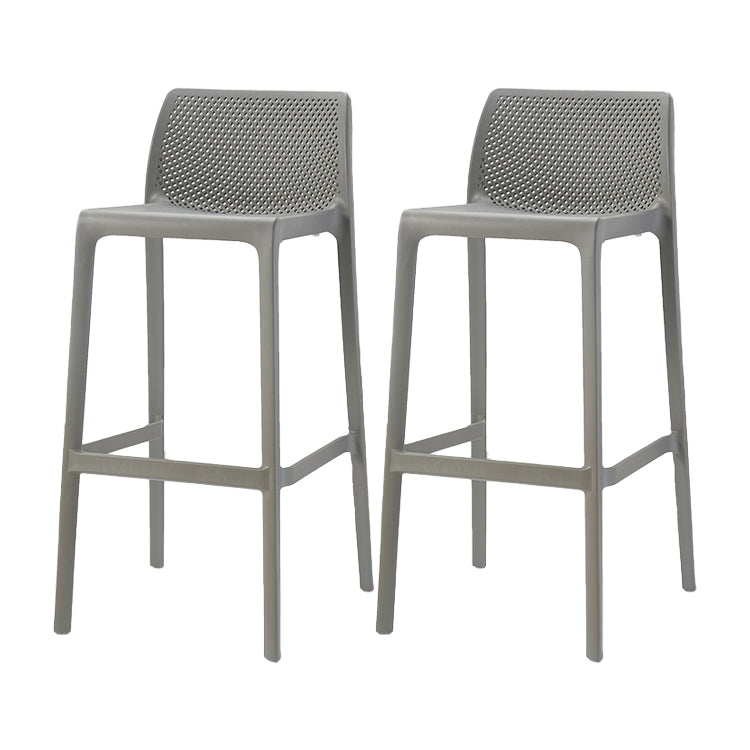 Contemporary Macron Counter Stools Armless Indoor Plastic Bar Stool for Kitchen Grey 2 Piece Set Bar Stool(30"H) Clearhalo 'Bar Furniture' 'Bar Stools' 'bar_stools' 'furn' 'furn_bar_stools' 'furniture_bar_stools' 'Kitchen & Dining Furniture' 'kitchen&dining_furn' 'kitchen' 'kitchen_furn' Furniture' 4503756