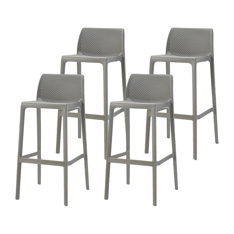 Contemporary Macron Counter Stools Armless Indoor Plastic Bar Stool for Kitchen Grey 4 Piece Set Bar Stool(30"H) Clearhalo 'Bar Furniture' 'Bar Stools' 'bar_stools' 'furn' 'furn_bar_stools' 'furniture_bar_stools' 'Kitchen & Dining Furniture' 'kitchen&dining_furn' 'kitchen' 'kitchen_furn' Furniture' 4503757
