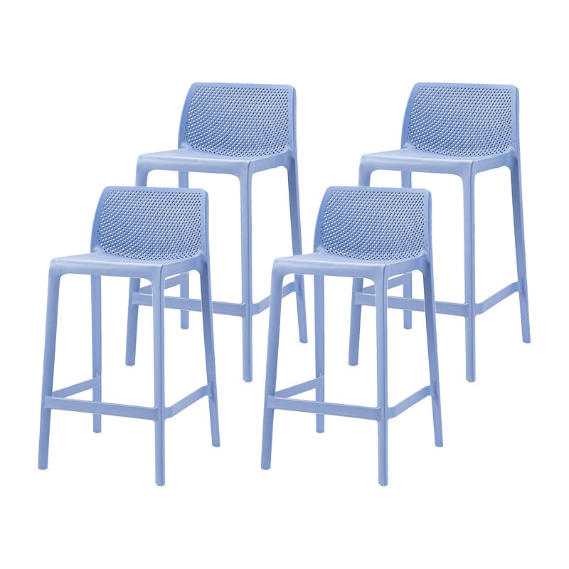 Contemporary Macron Counter Stools Armless Indoor Plastic Bar Stool for Kitchen Blue 4 Piece Set Counter Stool(26"H) Clearhalo 'Bar Furniture' 'Bar Stools' 'bar_stools' 'furn' 'furn_bar_stools' 'furniture_bar_stools' 'Kitchen & Dining Furniture' 'kitchen&dining_furn' 'kitchen' 'kitchen_furn' Furniture' 4503760