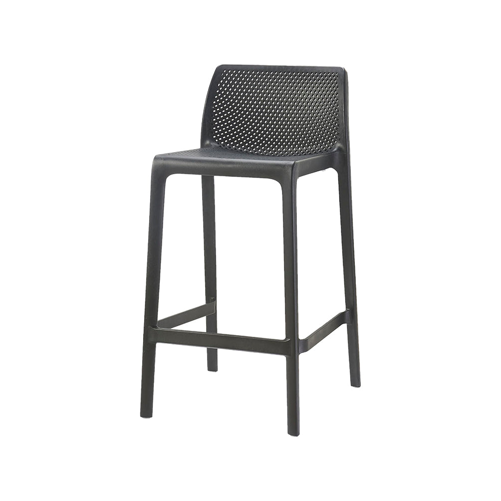 Contemporary Macron Counter Stools Armless Indoor Plastic Bar Stool for Kitchen Black 1 Piece Counter Stool(26"H) Clearhalo 'Bar Furniture' 'Bar Stools' 'bar_stools' 'furn' 'furn_bar_stools' 'furniture_bar_stools' 'Kitchen & Dining Furniture' 'kitchen&dining_furn' 'kitchen' 'kitchen_furn' Furniture' 4503761