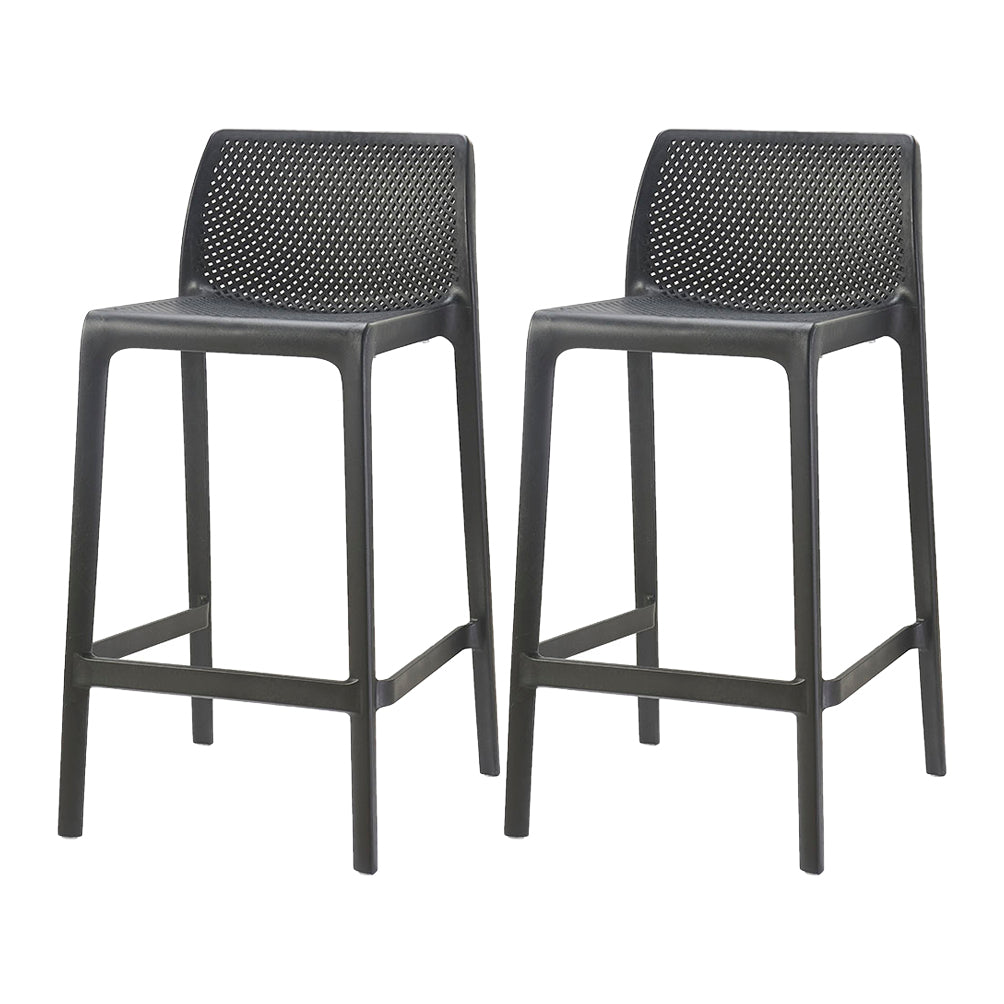 Contemporary Macron Counter Stools Armless Indoor Plastic Bar Stool for Kitchen Black 2 Piece Set Counter Stool(26"H) Clearhalo 'Bar Furniture' 'Bar Stools' 'bar_stools' 'furn' 'furn_bar_stools' 'furniture_bar_stools' 'Kitchen & Dining Furniture' 'kitchen&dining_furn' 'kitchen' 'kitchen_furn' Furniture' 4503762