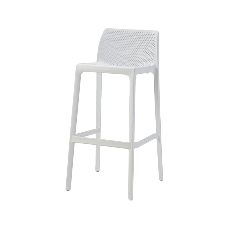 Contemporary Macron Counter Stools Armless Indoor Plastic Bar Stool for Kitchen White 1 Piece Bar Stool(30"H) Clearhalo 'Bar Furniture' 'Bar Stools' 'bar_stools' 'furn' 'furn_bar_stools' 'furniture_bar_stools' 'Kitchen & Dining Furniture' 'kitchen&dining_furn' 'kitchen' 'kitchen_furn' Furniture' 4503764