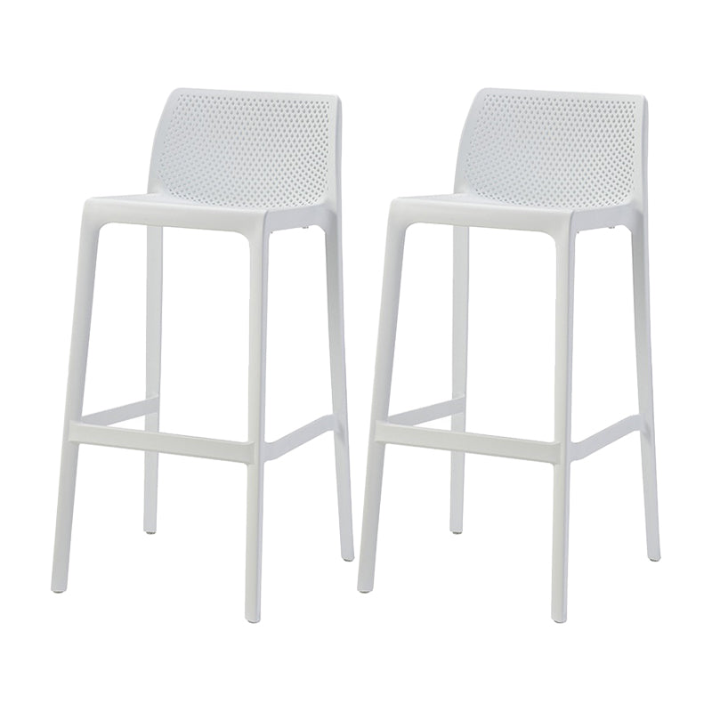 Contemporary Macron Counter Stools Armless Indoor Plastic Bar Stool for Kitchen White 2 Piece Set Bar Stool(30"H) Clearhalo 'Bar Furniture' 'Bar Stools' 'bar_stools' 'furn' 'furn_bar_stools' 'furniture_bar_stools' 'Kitchen & Dining Furniture' 'kitchen&dining_furn' 'kitchen' 'kitchen_furn' Furniture' 4503765