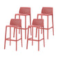 Contemporary Macron Counter Stools Armless Indoor Plastic Bar Stool for Kitchen Red 4 Piece Set Bar Stool(30"H) Clearhalo 'Bar Furniture' 'Bar Stools' 'bar_stools' 'furn' 'furn_bar_stools' 'furniture_bar_stools' 'Kitchen & Dining Furniture' 'kitchen&dining_furn' 'kitchen' 'kitchen_furn' Furniture' 4503769