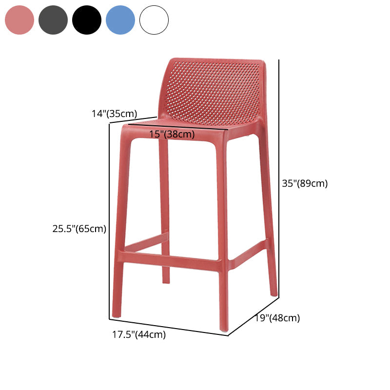 Contemporary Macron Counter Stools Armless Indoor Plastic Bar Stool for Kitchen Clearhalo 'Bar Furniture' 'Bar Stools' 'bar_stools' 'furn' 'furn_bar_stools' 'furniture_bar_stools' 'Kitchen & Dining Furniture' 'kitchen&dining_furn' 'kitchen' 'kitchen_furn' Furniture' 4503770