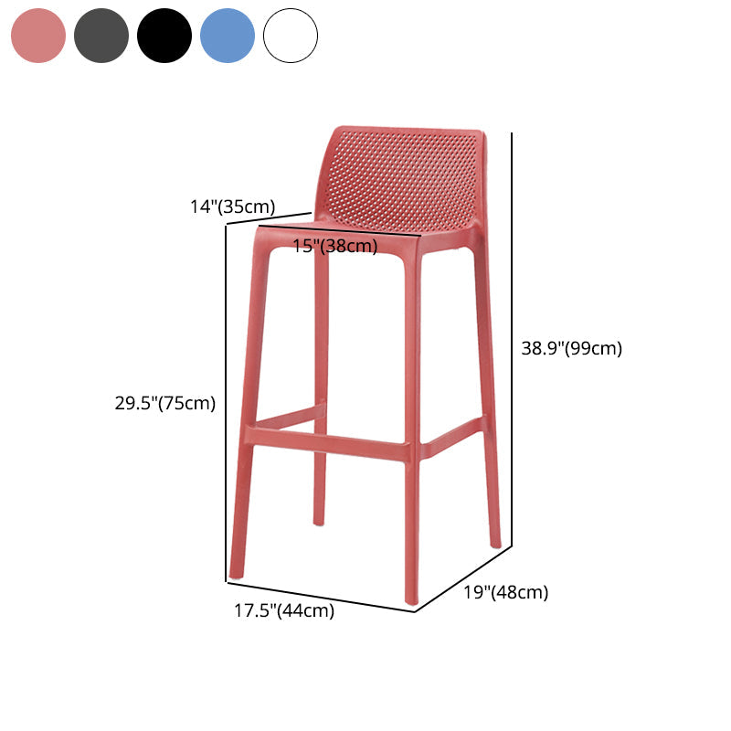 Contemporary Macron Counter Stools Armless Indoor Plastic Bar Stool for Kitchen Clearhalo 'Bar Furniture' 'Bar Stools' 'bar_stools' 'furn' 'furn_bar_stools' 'furniture_bar_stools' 'Kitchen & Dining Furniture' 'kitchen&dining_furn' 'kitchen' 'kitchen_furn' Furniture' 4503771