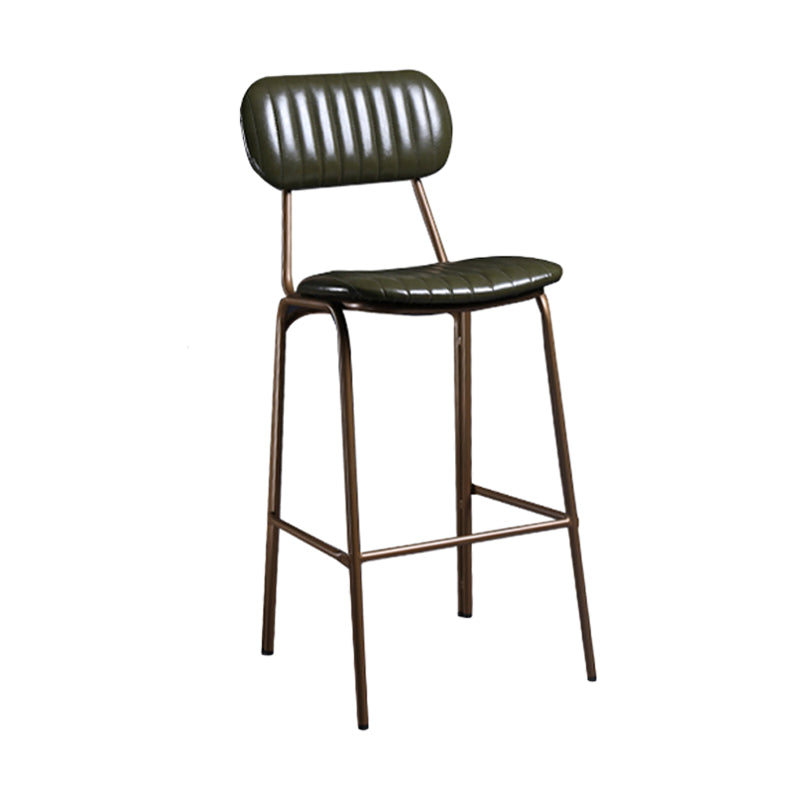 Industrial Leather Metal Counter Stools Low Back Bar Stools with 4 Legs Green 1 Piece Clearhalo 'Bar Furniture' 'Bar Stools' 'bar_stools' 'furn' 'furn_bar_stools' 'furniture_bar_stools' 'Kitchen & Dining Furniture' 'kitchen&dining_furn' 'kitchen' 'kitchen_furn' Furniture' 4503773