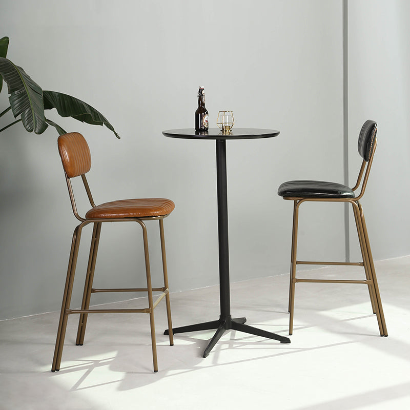 Industrial Leather Metal Counter Stools Low Back Bar Stools with 4 Legs Clearhalo 'Bar Furniture' 'Bar Stools' 'bar_stools' 'furn' 'furn_bar_stools' 'furniture_bar_stools' 'Kitchen & Dining Furniture' 'kitchen&dining_furn' 'kitchen' 'kitchen_furn' Furniture' 4503775