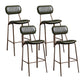 Industrial Leather Metal Counter Stools Low Back Bar Stools with 4 Legs Green 4 Piece Set Clearhalo 'Bar Furniture' 'Bar Stools' 'bar_stools' 'furn' 'furn_bar_stools' 'furniture_bar_stools' 'Kitchen & Dining Furniture' 'kitchen&dining_furn' 'kitchen' 'kitchen_furn' Furniture' 4503776