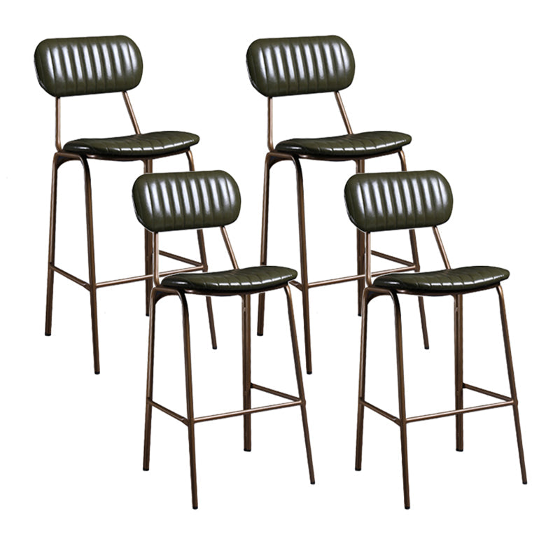 Industrial Leather Metal Counter Stools Low Back Bar Stools with 4 Legs Green 4 Piece Set Clearhalo 'Bar Furniture' 'Bar Stools' 'bar_stools' 'furn' 'furn_bar_stools' 'furniture_bar_stools' 'Kitchen & Dining Furniture' 'kitchen&dining_furn' 'kitchen' 'kitchen_furn' Furniture' 4503776