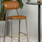 Industrial Leather Metal Counter Stools Low Back Bar Stools with 4 Legs Clearhalo 'Bar Furniture' 'Bar Stools' 'bar_stools' 'furn' 'furn_bar_stools' 'furniture_bar_stools' 'Kitchen & Dining Furniture' 'kitchen&dining_furn' 'kitchen' 'kitchen_furn' Furniture' 4503777