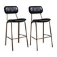 Industrial Leather Metal Counter Stools Low Back Bar Stools with 4 Legs Black 2 Piece Set Clearhalo 'Bar Furniture' 'Bar Stools' 'bar_stools' 'furn' 'furn_bar_stools' 'furniture_bar_stools' 'Kitchen & Dining Furniture' 'kitchen&dining_furn' 'kitchen' 'kitchen_furn' Furniture' 4503784