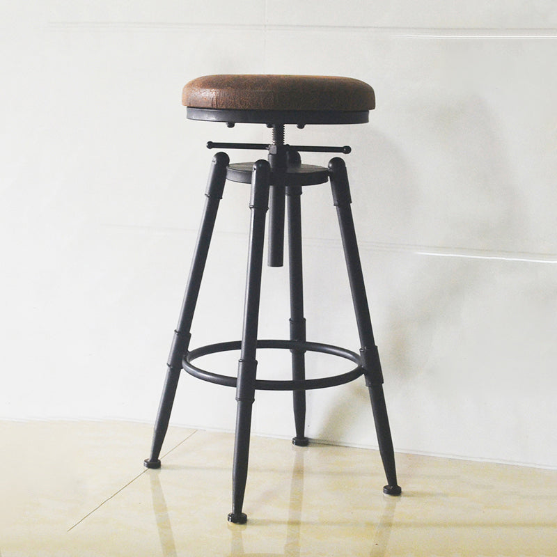 Industrial Style Metal Bar-stool with Iron Legs Counter Stool for Kitchen Bar Clearhalo 'Bar Furniture' 'Bar Stools' 'bar_stools' 'furn' 'furn_bar_stools' 'furniture_bar_stools' 'Kitchen & Dining Furniture' 'kitchen&dining_furn' 'kitchen' 'kitchen_furn' Furniture' 4503811