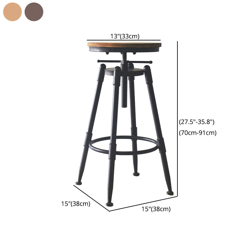 Industrial Style Metal Bar-stool with Iron Legs Counter Stool for Kitchen Bar Clearhalo 'Bar Furniture' 'Bar Stools' 'bar_stools' 'furn' 'furn_bar_stools' 'furniture_bar_stools' 'Kitchen & Dining Furniture' 'kitchen&dining_furn' 'kitchen' 'kitchen_furn' Furniture' 4503814