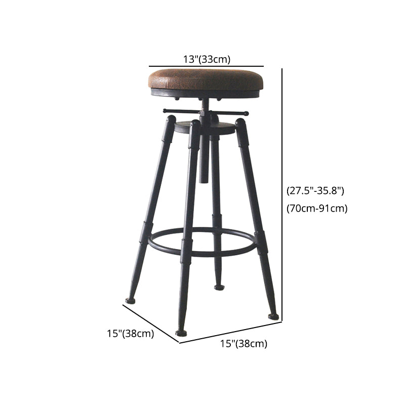 Industrial Style Metal Bar-stool with Iron Legs Counter Stool for Kitchen Bar Clearhalo 'Bar Furniture' 'Bar Stools' 'bar_stools' 'furn' 'furn_bar_stools' 'furniture_bar_stools' 'Kitchen & Dining Furniture' 'kitchen&dining_furn' 'kitchen' 'kitchen_furn' Furniture' 4503816